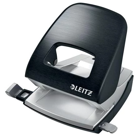 Lyukasztó, kétlyukú, 30 lap, fém, LEITZ 