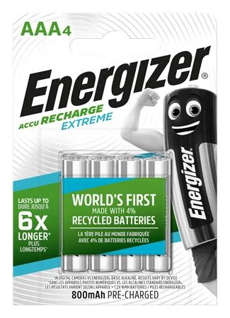 Tölthető elem, AAA mikro, 4x800 mAh, előtöltött, ENERGIZER 