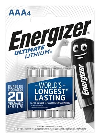 Elem, AAA mikro, 4 db, Lítium, ENERGIZER 