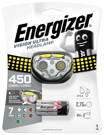 Fejlámpa, 4 LED, 3xAAA, ENERGIZER 
