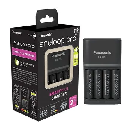 Elemtöltő, AA/AAA, 4x2500 mAh AA, gyorstöltő, PANASONIC 
