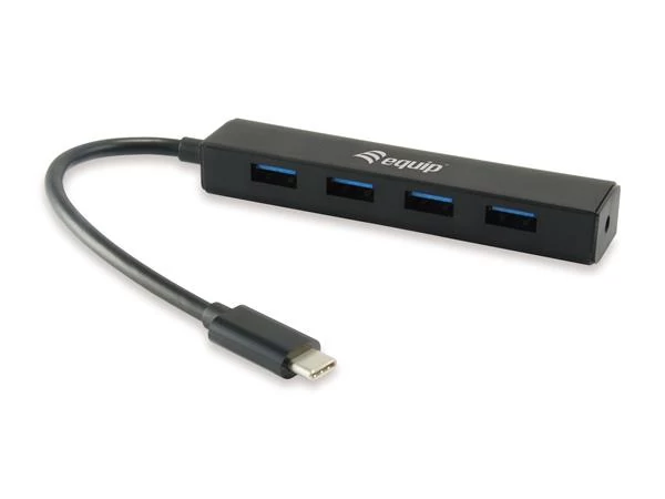 USB elosztó-HUB, USB-C, 4 port, USB 3.2, EQUIP 