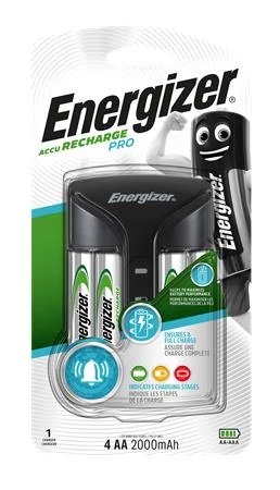 Elemtöltő, AA ceruza/AAA mikro, 4x2000 mAh AA (előtöltött), kijelzővel, ENERGIZER 