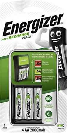 Elemtöltő, AA ceruza/AAA mikro, 4x2000 mAh AA, ENERGIZER 