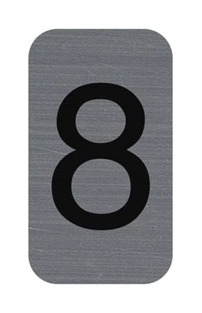 Információs tábla, öntapadó, 2,5x4,4 cm, alumíniumhatású, EXACOMPTA, 8-as