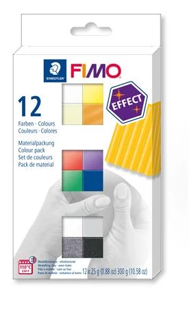 Gyurma, készlet, 12x25 g, égethető, FIMO 