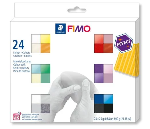 Gyurma, készlet, 24x25 g, égethető, FIMO 