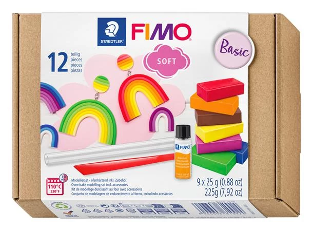 Gyurma készlet, 9x25 g, égethető, FIMO 