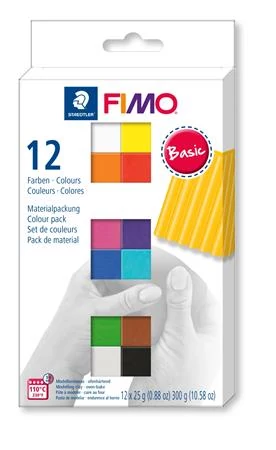 Gyurma, készlet, 12x25 g, égethető, FIMO 