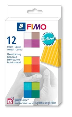 Gyurma, készlet, 12x25 g, égethető, FIMO 
