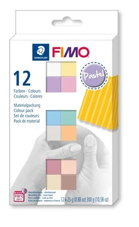 Gyurma, készlet, 12x25 g, égethető, FIMO 
