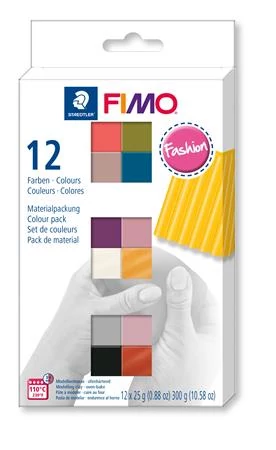 Gyurma, készlet, 12x25 g, égethető, FIMO 
