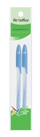 Golyóstoll, 0,3 mm, 2 db/bliszter, kupakos, FLEXOFFICE 
