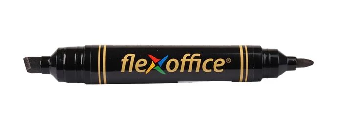 Alkoholos marker, 0,8/6,0 mm, kúpos/vágott, kétvégű, FLEXOFFICE 