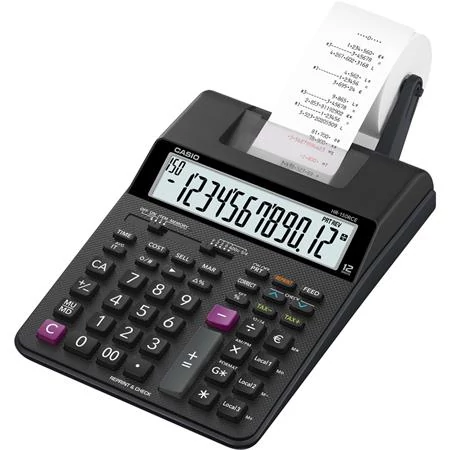Számológép, szalagos, 12 számjegy, 2 színű nyomtató, CASIO 