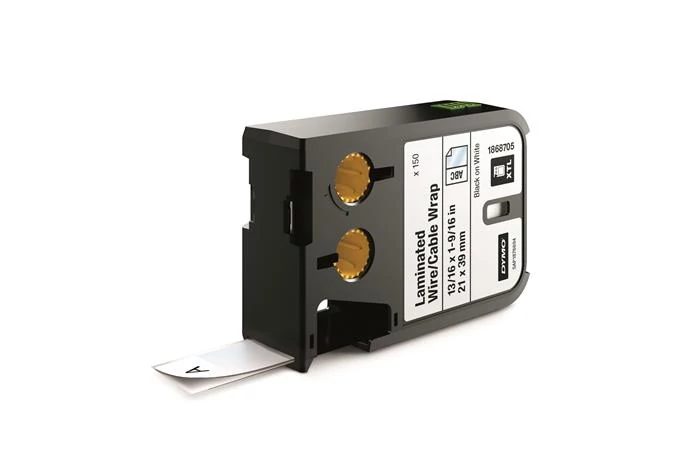 Laminált vezeték- és kábelburkoló etikett, 21 x 39 mm, DYMO 