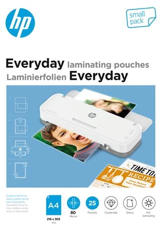 Meleglamináló fólia, 80 mikron, A4, fényes, 25 db, HP 