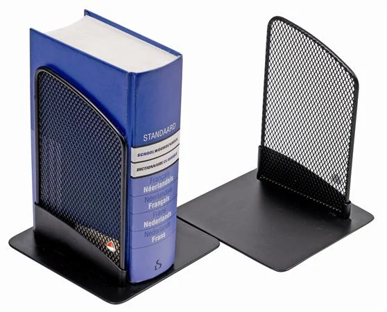 Könyvtámasz, fémhálós, 2 db, ALBA, fekete