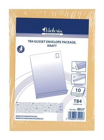 Redős-talpas tasak csomag, TB4, szilikonos, 40 mm talp, VICTORIA PAPER, barna kraft, 10 db/csomag