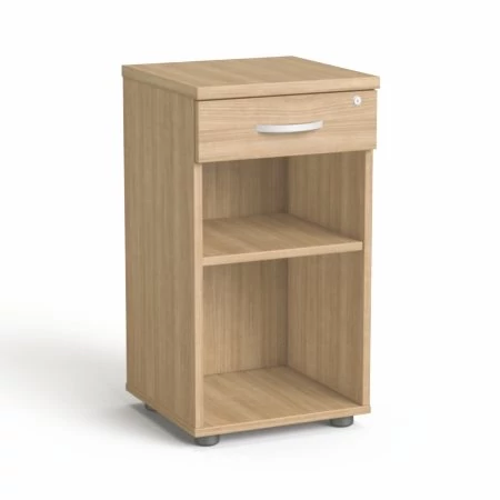 Szekrény, asztalmagas, fiókos, nyitott polcos, MAYAH 