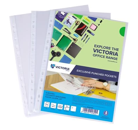 Genotherm, lefűzhető, A4, 145 mikron, víztiszta, VICTORIA OFFICE