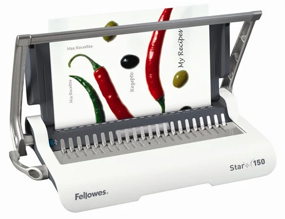 Spirálozógép, műanyag spirálkötéshez, manuális, 150 lap, FELLOWES 