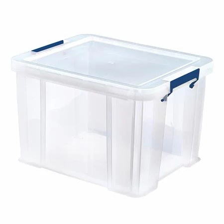 Műanyag tároló doboz, átlátszó, 36 liter, FELLOWES, 