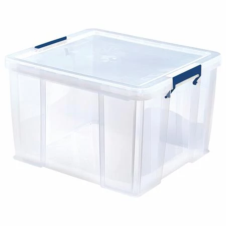 Műanyag tároló doboz, átlátszó, 48 liter, FELLOWES, 