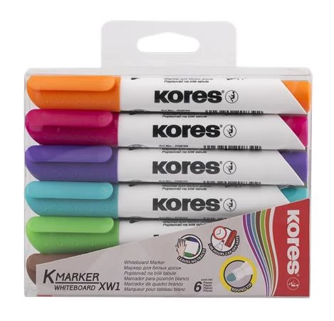 Tábla- és flipchart marker készlet, 3 mm, kúpos, KORES 