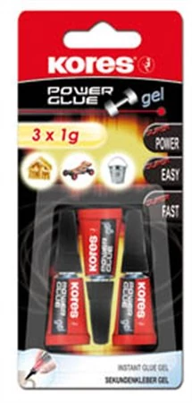 Pillanatragasztó gél, 3x1 g, KORES 