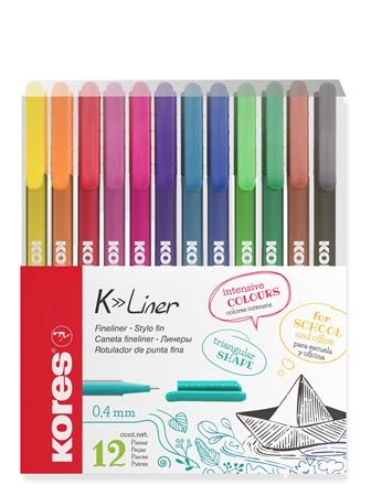 Tűfilc készlet, 0,4 mm, KORES 