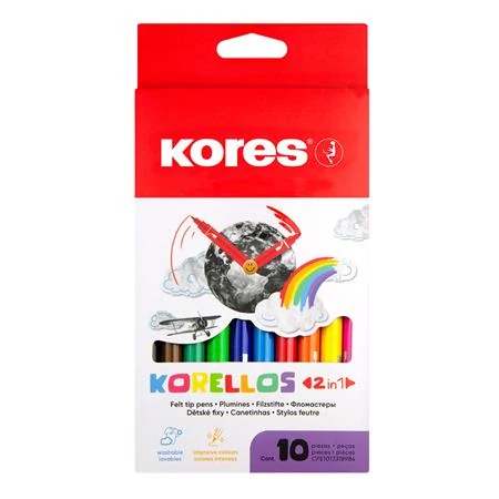 Filctoll készlet, 1-3 mm, kimosható, KORES 