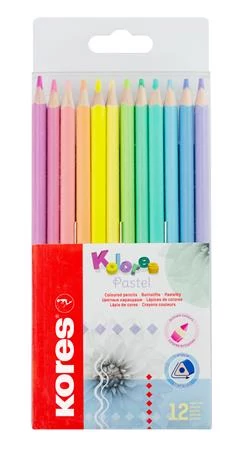 Színes ceruza készlet, háromszögletű, KORES 