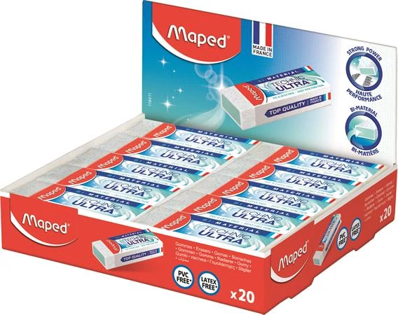 Radír display, papírtokkal, 20 db, MAPED 