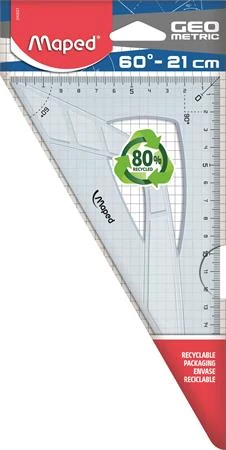 Háromszög vonalzó, műanyag, 60°, 21 cm, MAPED 