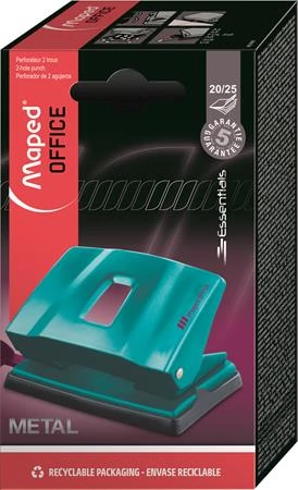 Lyukasztó, kétlyukú, 25 lap, fém, MAPED 
