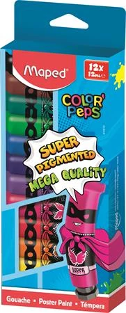 Tempera készlet 12 szín, 12x12 ml, MAPED