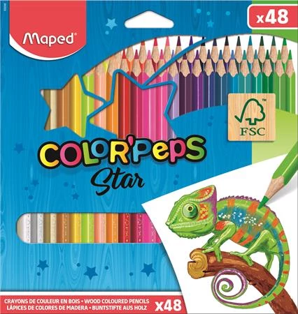 Színes ceruza készlet, háromszögletű, MAPED 