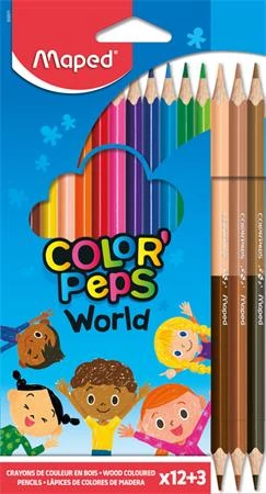 Színes ceruza készlet, háromszögletű, MAPED 