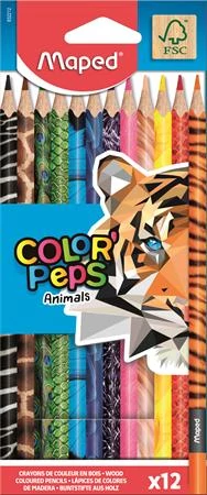 Színes ceruza készlet, háromszögletű, MAPED 