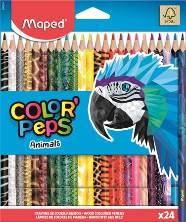 Színes ceruza készlet, háromszögletű, MAPED 