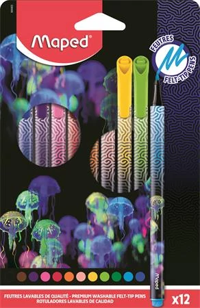 Filctoll készlet, 0,8 mm, kimosható, MAPED 