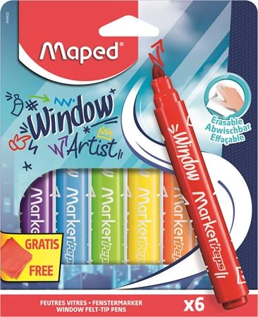 Ablakfilc készlet, vastag, törlőkendővel, 5 mm, MAPED 