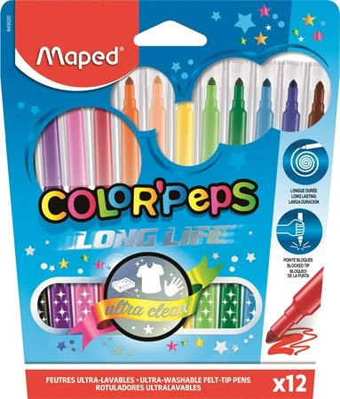 Filctoll készlet, 1-3,6 mm, kimosható, MAPED 