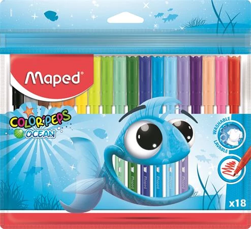 Filctoll készlet, 2 mm, kimosható, MAPED 
