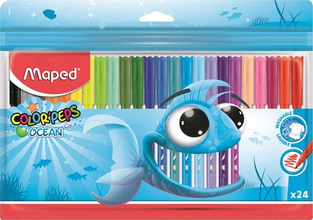 Filctoll készlet, 2 mm, kimosható, MAPED 