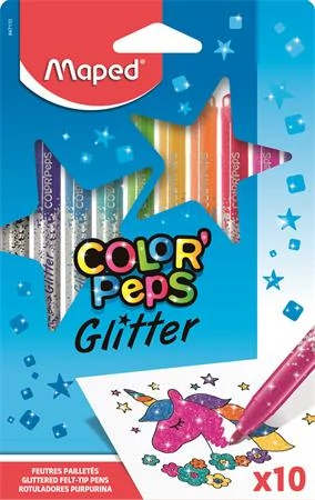 Filctoll készlet, 2,8 mm, csillámos, MAPED 