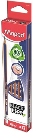Grafitceruza radírral, HB, háromszögletű, MAPED 
