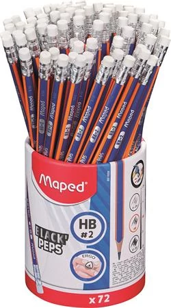 Grafitceruza radírral ceruzatartó, HB, háromszögletű, MAPED 