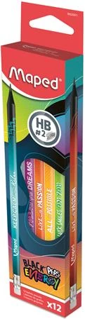 Grafitceruza radírral, HB, háromszögletű, MAPED 